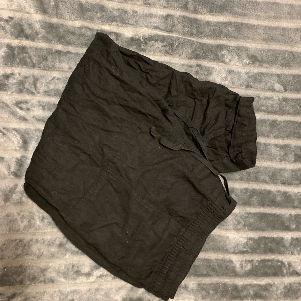 Black Linen Crop Pants